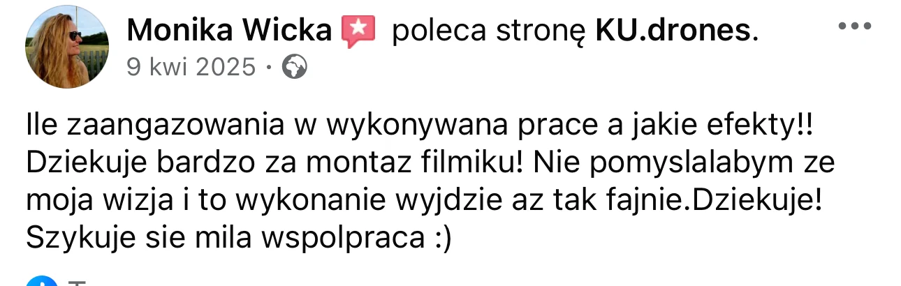 Opinia Moniki Wickiej na Facebooku